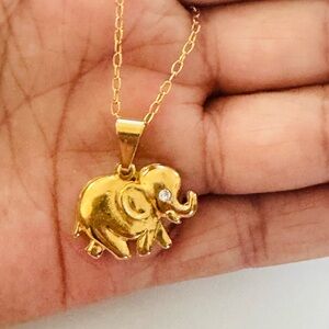 18K Gold Plated Elephant Pendant Necklace